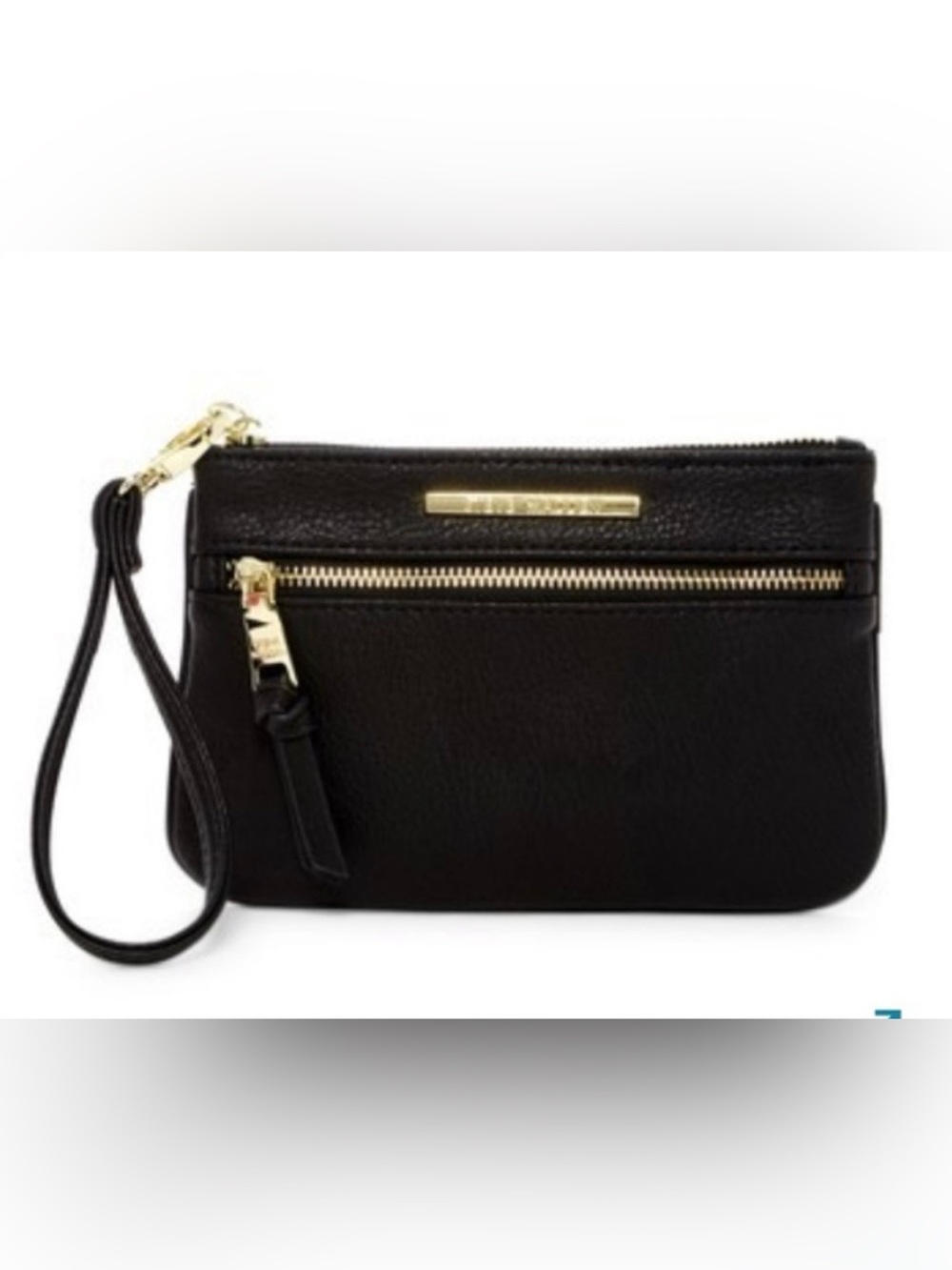 Steve Madden  women’s  casual Black Wristlet with Gold Hardware